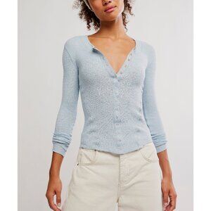 Free People Light Blue Going Places Cardigan